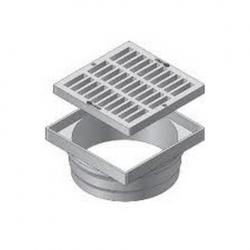 6X6 2PC DRAIN W/6"OUT BLACK NDS