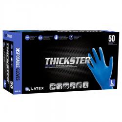 XL 50PK LATEX GLOVE BLUE 14MIL