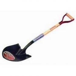 ROUND POINT SHOVEL W/WOOD D-HAND