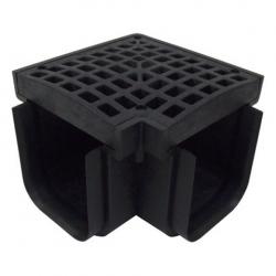 4" CHANNEL DRAIN 90 ELL POLY BLK