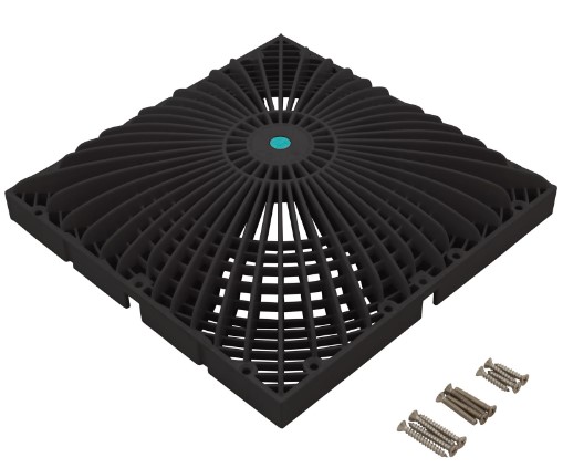 9X9 FRAME&GRATE BLACK AQUASTAR