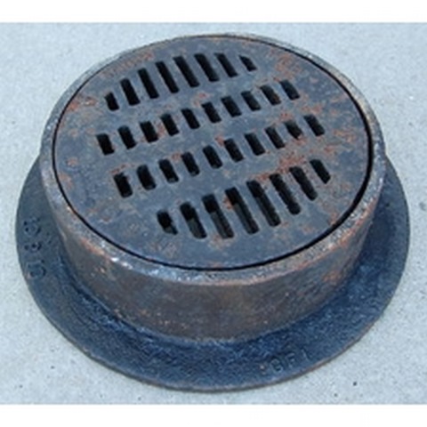 12" RND CAST IRON FRAME & GRATE