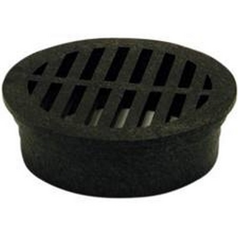 15" RND PLASTIC GRATE BLACK NDS
