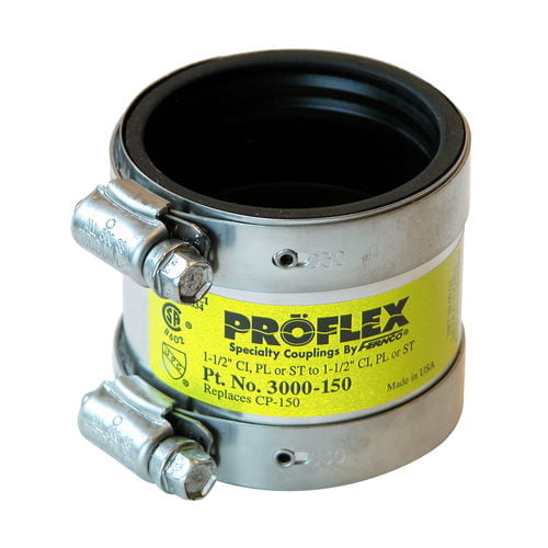 11/2" Proflex Coupling (11/2" Cast Iron, PVC, or Steel to 11/2" Cast Iron, PVC, or Steel)