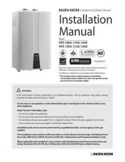 NAVIEN NPE/NCB INSTALL MANUAL