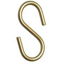 100PK 11/4" BRASS S HOOK BRADY